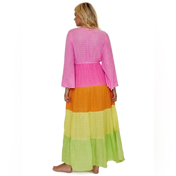 New! PQ Swim Lila color block tiered sequin Maxi Dress 31874 - Picture 3 of 13